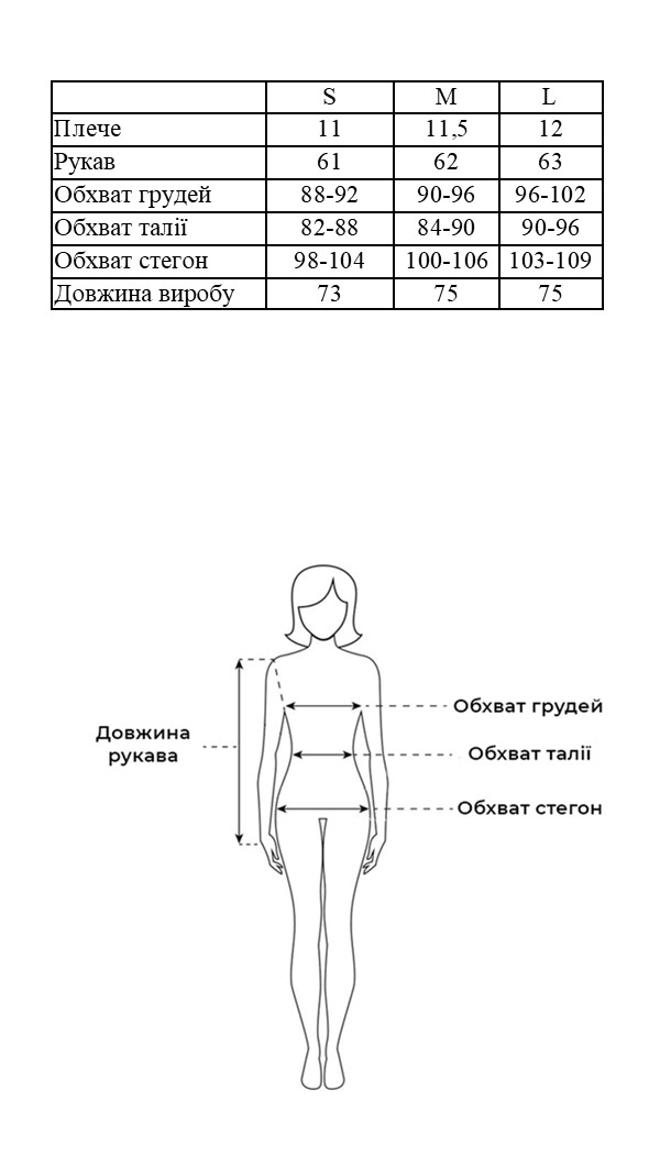 Таблиця розмірів
