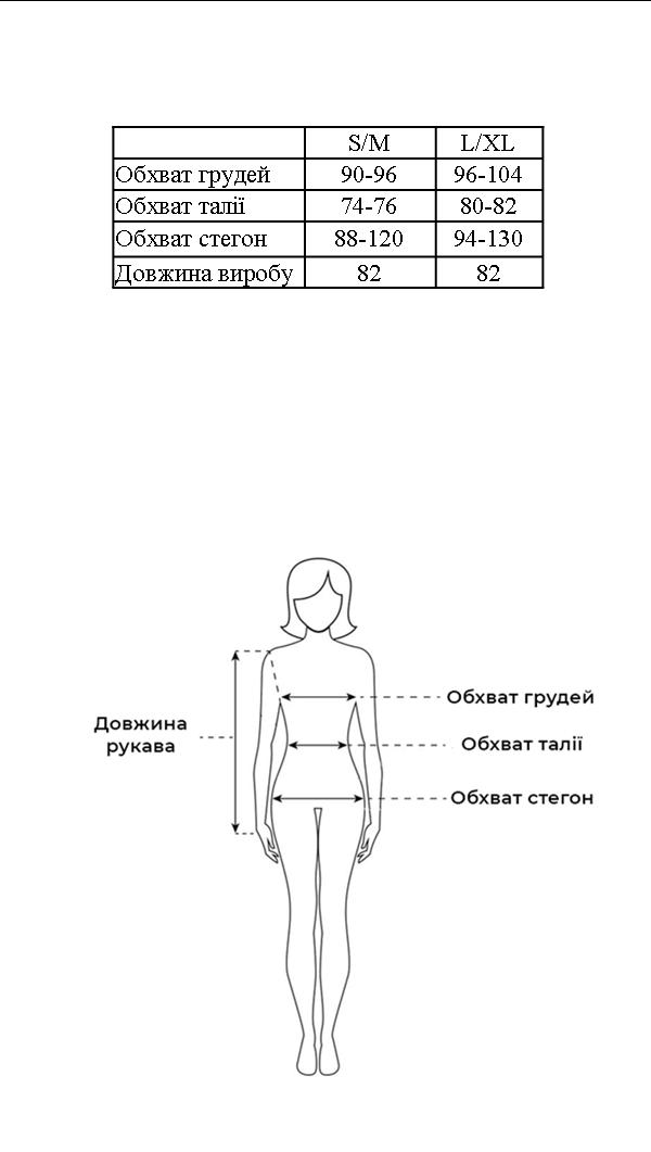 Таблиця розмірів Таблиця розмірів