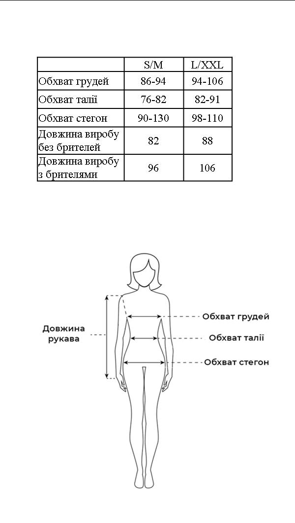 Таблиця розмірів Таблиця розмірів