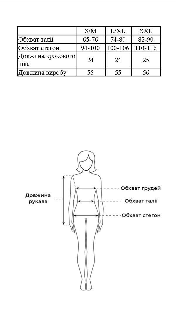 Таблиця розмірів