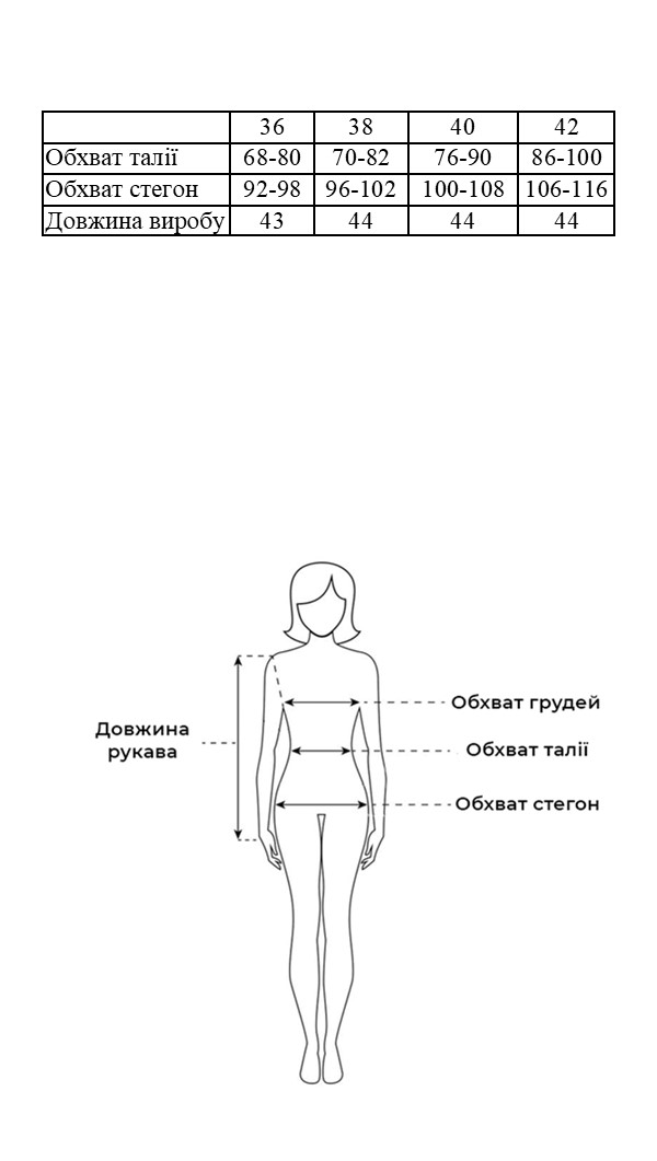 Таблиця розмірів