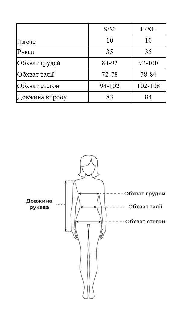 Таблиця розмірів