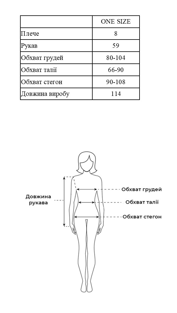 Таблиця розмірів Таблиця розмірів