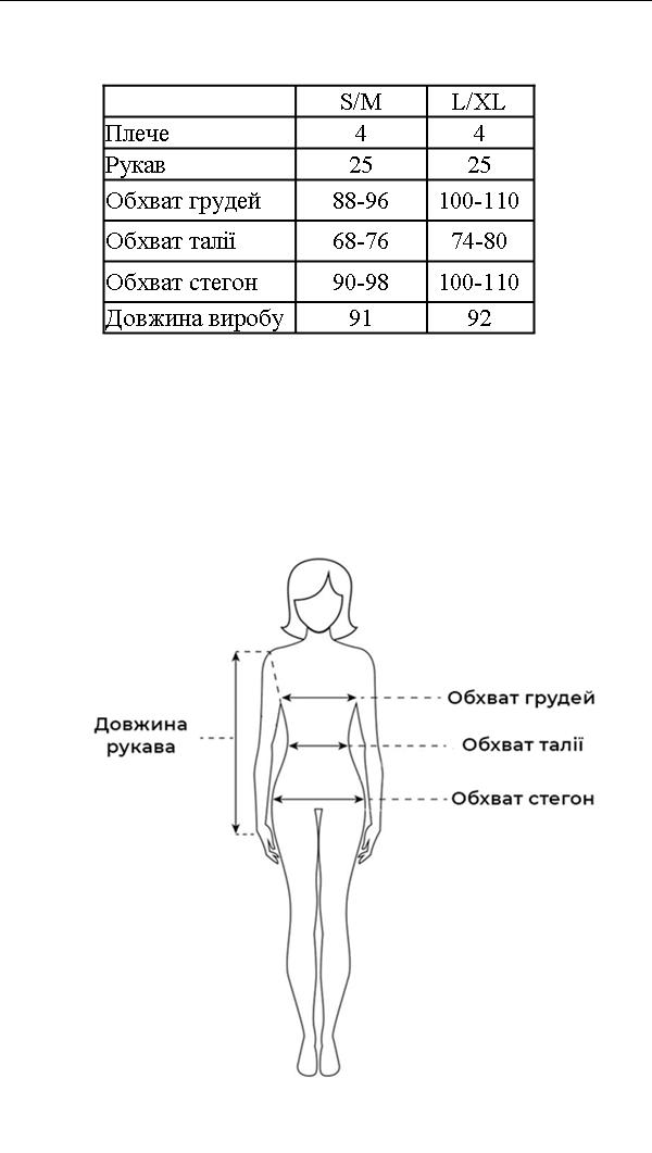 Таблиця розмірів
