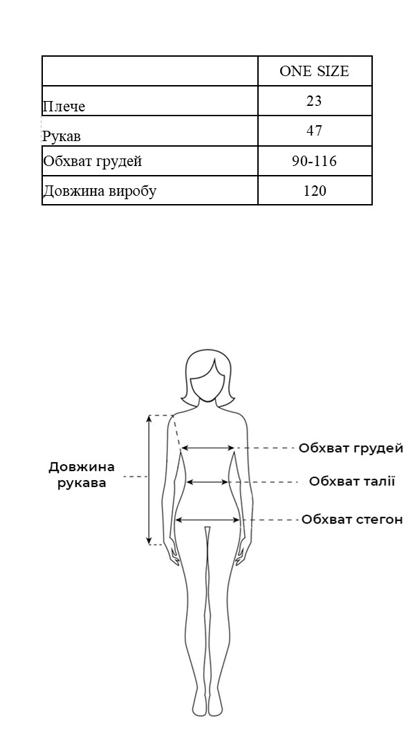 Таблиця розмірів Таблиця розмірів