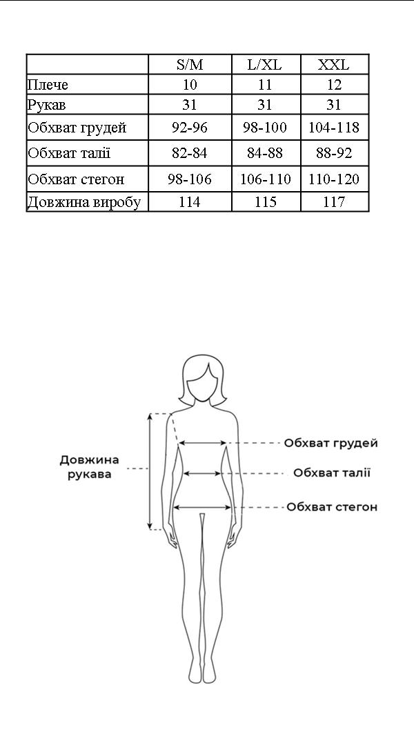 Таблиця розмірів