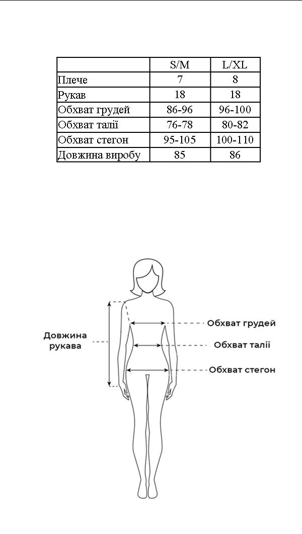 Таблиця розмірів Таблиця розмірів
