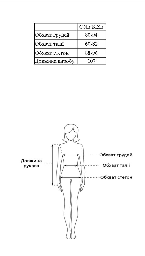 Таблиця розмірів Таблиця розмірів