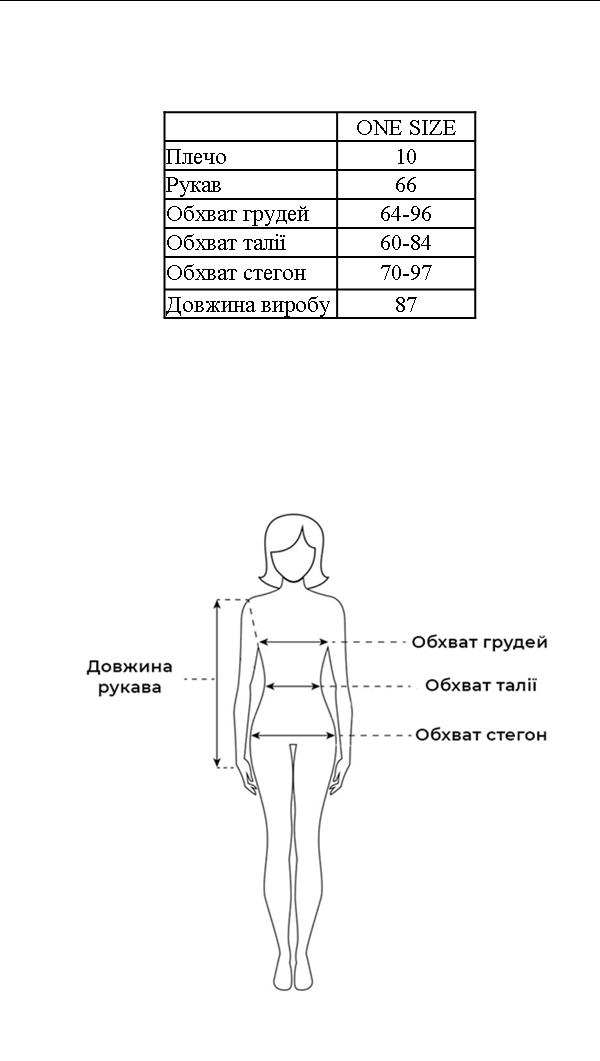 Таблица размеров