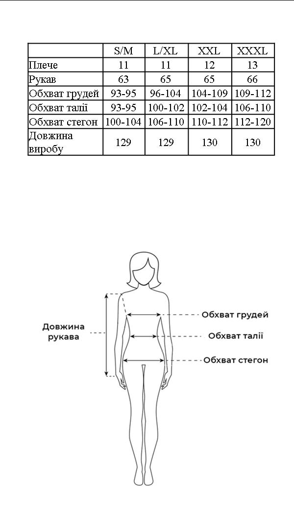 Таблица размеров