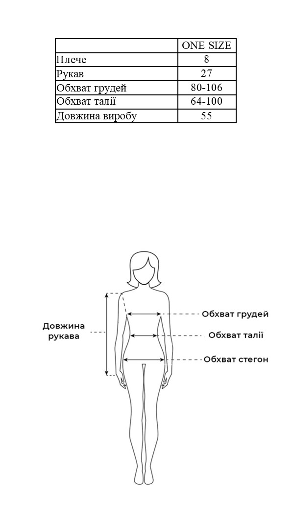 Таблиця розмірів Таблиця розмірів