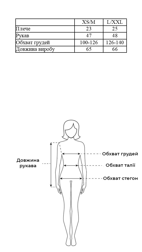 Таблиця розмірів Таблиця розмірів