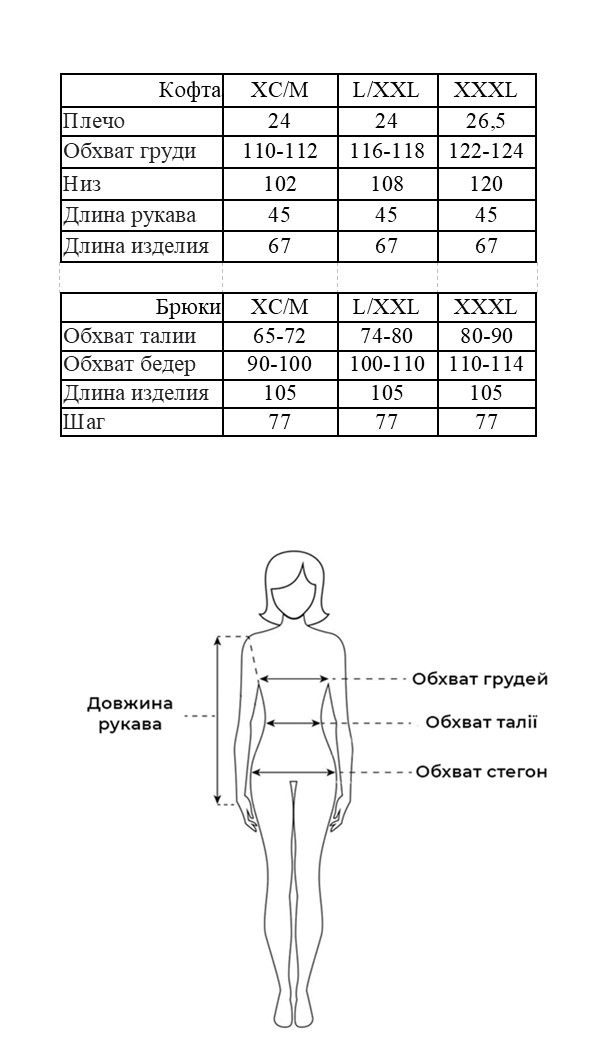Таблица размеров