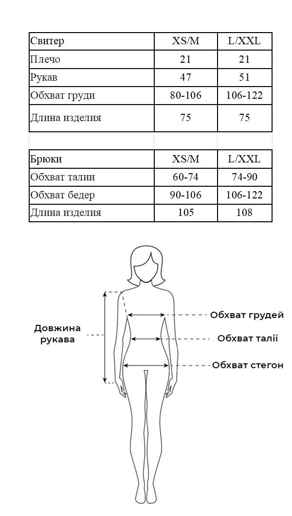 Таблица размеров