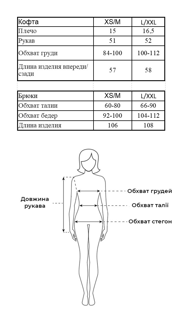 Таблица размеров