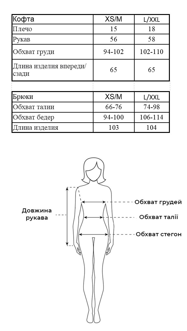 Таблица размеров