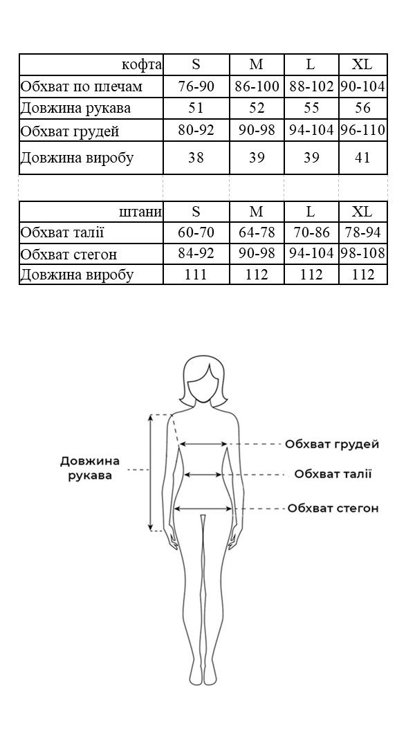 Таблиця розмірів