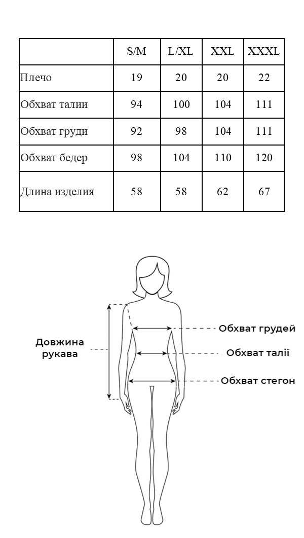 Таблица размеров