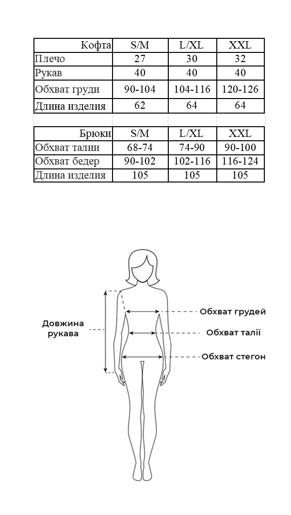 Таблица размеров