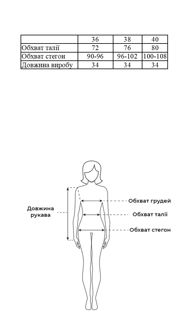 Таблиця розмірів