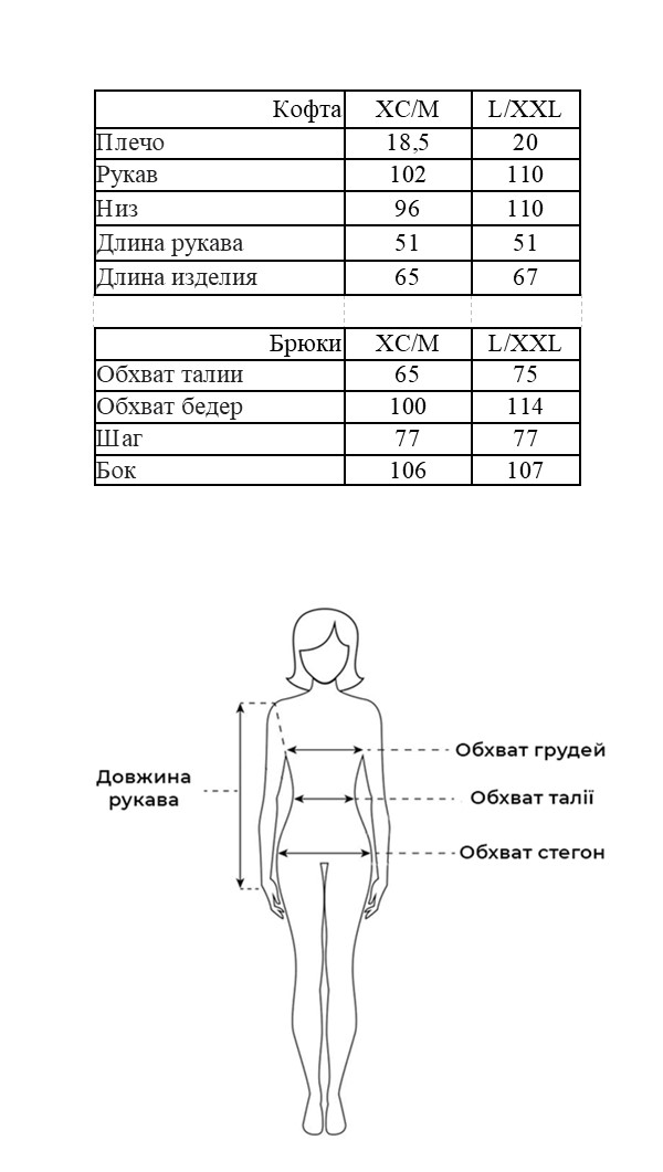 Таблица размеров