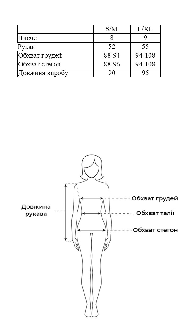 Таблиця розмірів