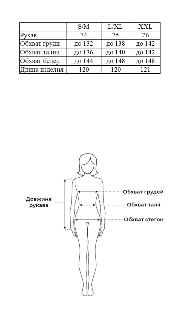 Таблица размеров