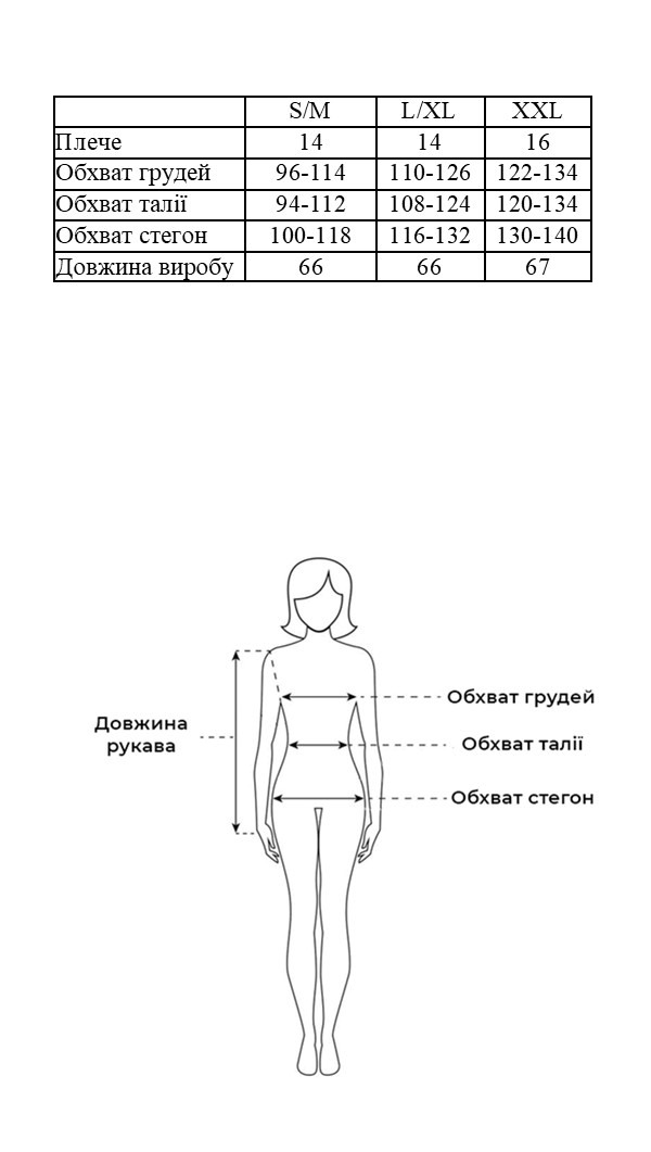 Таблиця розмірів